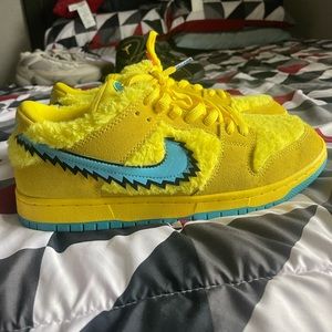 Grateful Dead Bear Dunks Yellow low top